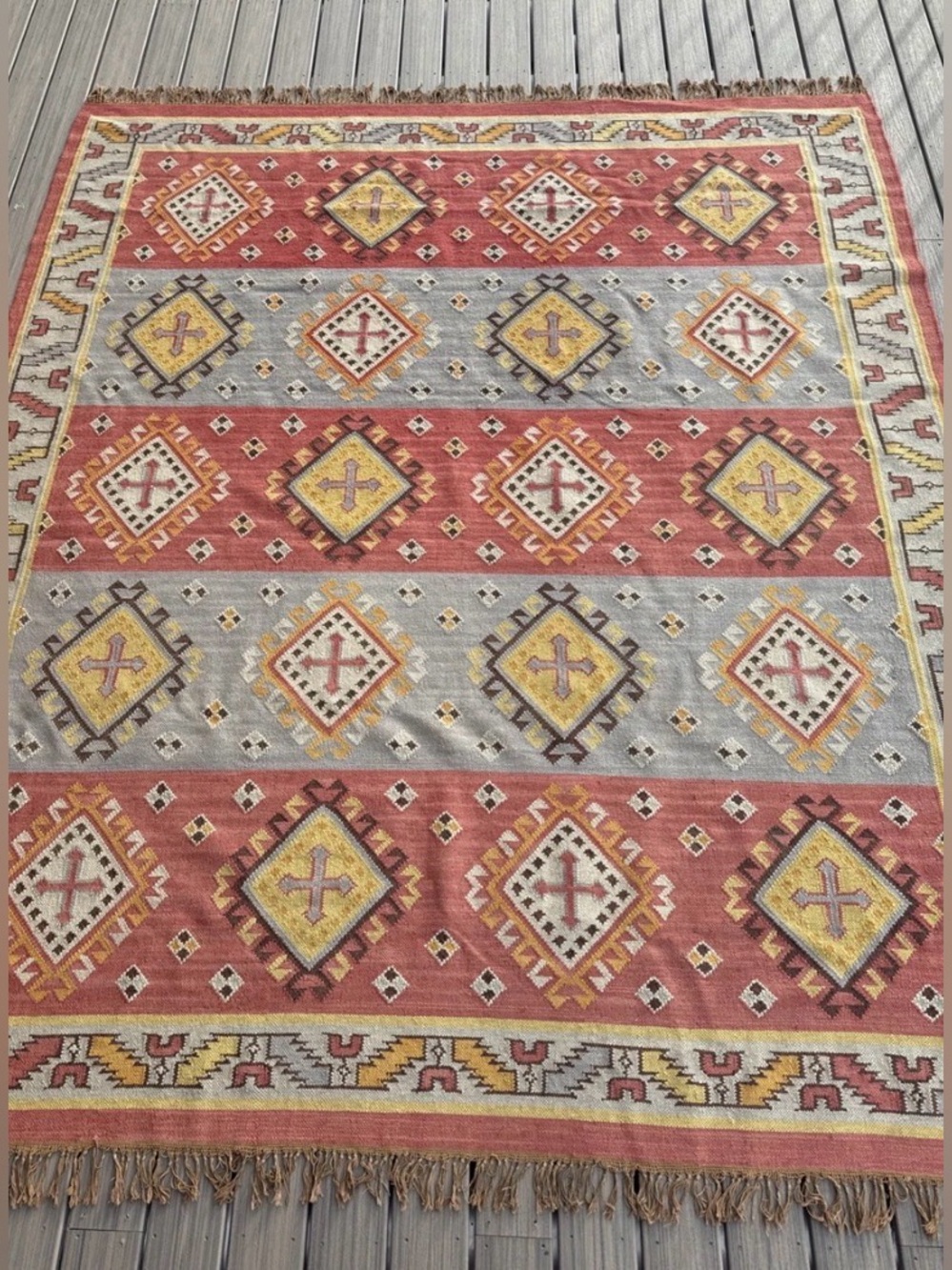 Sundance one of a kind handmade kilim cotton/wool rug. New with tags. - Picture 2 of 8
